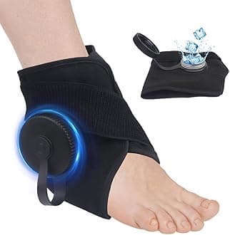 NEWGO Ankle Ice Pack Wrap Cold Therapy Ice Bag for Ankle Injuries, Swelling, Achilles Tendonitis, Plantar Fasciitis, Sprains - Wide Mouth Design for Easy Ice Filling - Ideal for Athletes