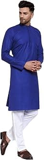 Enmozz® Multi Colored Cotton Plain Men's Ethnic Kurta Only
