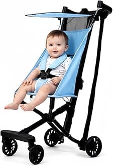 Lifelong Cuppy Ultralight Baby Stroller for 6-36 Months with 5 Point Harness Cabin Friendly, Foldable & Sturdy Sit-Up Stroller|Adjustable Sunshade Canopy & Easy to Carry As Backpack with Strap,Blue