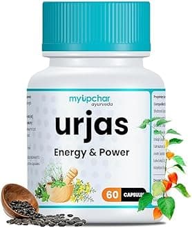 Urjas Energy & Power Capsule For Men | With Shilajit, Safed Musli, Ashwagandha | Improve Stamina, Strength & Immunity | Reduce Fatigue 60 Capsule