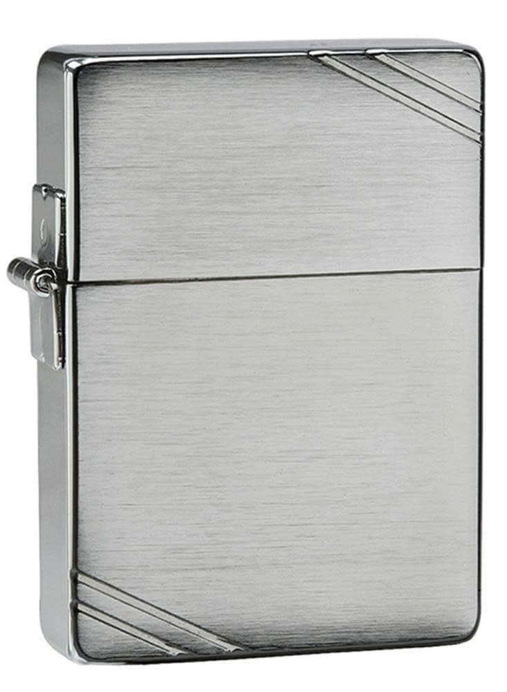 Zippo Lighter with Slashes Windproof Lighter, Chrome,Regular,1935