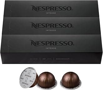 Nespresso Capsules Vertuo, Intenso, Dark Roast Coffee, 30-Count Coffee Pods, Brews 7.8oz.
