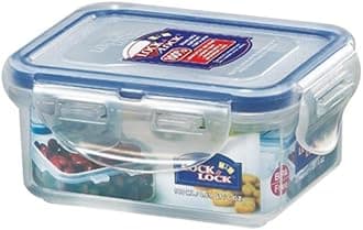 Lock & Lock Classics Rectangular Food Container with Leak Proof Locking Lid, 180ml (110 x 90 x 48mm)