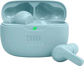 Vibe Beam - True Wireless JBL Deep Bass Sound Earbuds, Bluetooth 5.2, Water & Dust Resistant, Hands-free call with VoiceAware, Up to 32 hours of battery life (Mint)