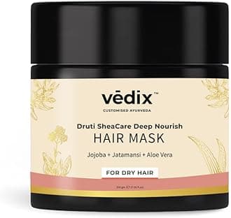 VedixAyurvedic Hair Mask, Customized Druti SheaCare Deep Nourish Hair Mask for Dry and Frizzy Hair with Jojoba + Jatamansi + Aloe Vera - 200gm