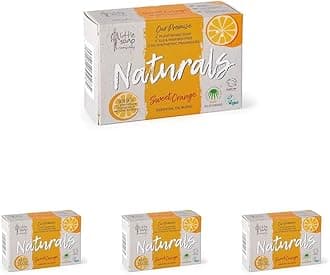 Little Soap Company Naturals Range - Bar Soap | Vegan, Cruelty Free, No SLS or Parabens, Refreshing Cleansing Soap bars, Natural Eco Friendly Body & Hand Soap, 100g (Sweet Orange) (Pack of 4)