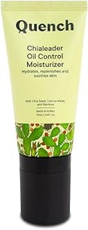 Oil Control Moisturizer with Chia Seeds Omega 3 | Fast Absorbing & Non-Greasy Lightweight Cream for Oily Skin with Relaxing Roller Ball Applicator | Made in Korea (75ml)