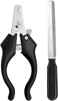 2pcs Pet Cutter with File Dogs Claws Grooming Tool with Anti Slip Handle Trimmer Animal Pet Supplies