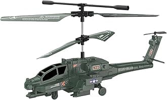 Remote Control RC Helicopter for Kids with Light and Sound, Diecast Military Attack Helicopter, Army Style Model Airplane for Military Lovers to Collect and Gift
