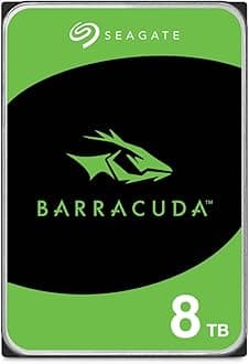 Seagate BarraCuda 8TB, Internal Hard Drive, 3.5 Inch, SATA, 6GB/s,, 5.400 RPM, 256MB Cache, for Computer Desktop PC, FFP (ST8000DMZ04)
