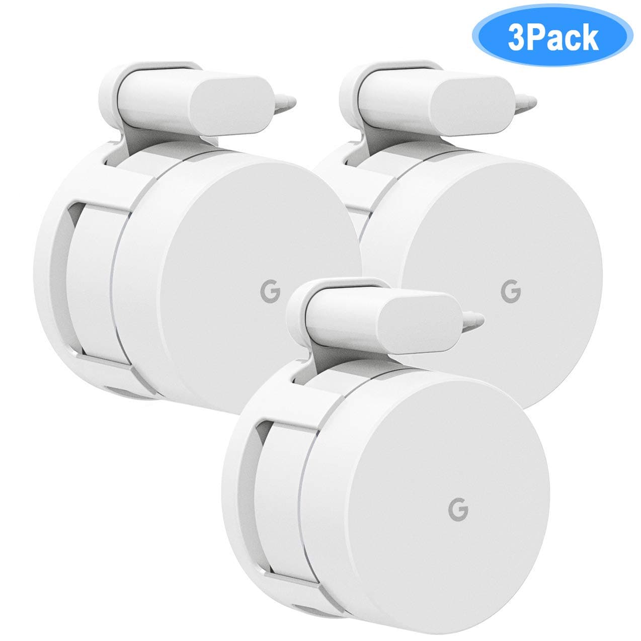 Google WiFi Wall Mount 3 Pack, Wall Mounting Outlet Bracket for Google Mesh WiFi System 3 Pack and Google WiFi Router and Beacons - White