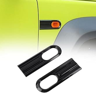 2PCS Side Turn Signal Light Cover Guard Fender Turn Signal Lamp Frame Bezel Trim Compatible with Suzuki Jimny 2019 2020 2021 2022 2023 2024 Exterior Accessories (Black)