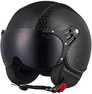 Retro Vespa Helmet Open Face Motorcycle Half Helmet Adult 3/4 Men's Women's Motorbike Helmet DOT Certified Electric Scooter Cruiser Jet Helmet Novelty German Outdoor Riding Helmet