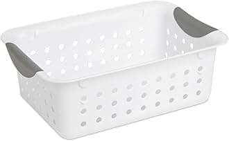 Sterilite Small Ultra Basket, Storage Bin to Organize Closets, Cabinets, Pantry, Shelving and Countertop Space, White, 12-Pack