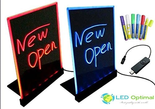 LED Writing Board with Remote Control (A Complete Set-6 Fluorescent Marker Pens Included) (Mini 12"x9")