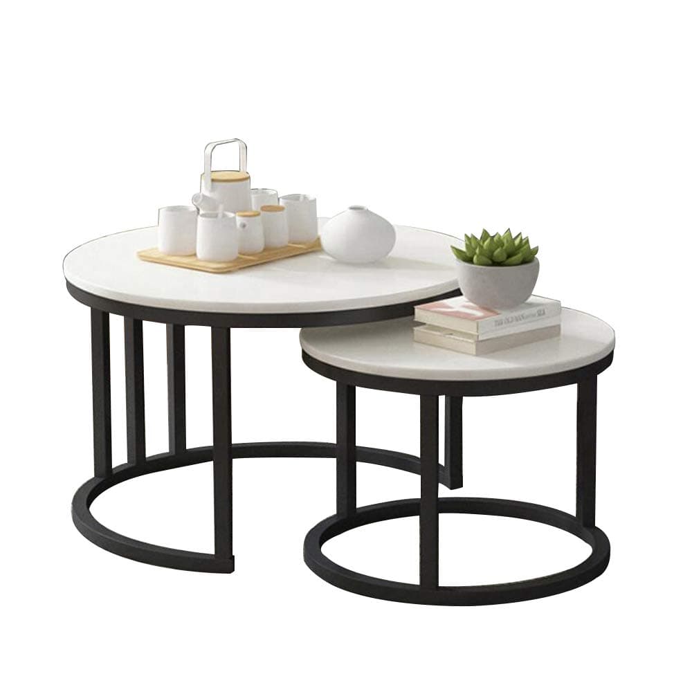 Lapdesks ZR-Wall table, Side Table, 2 Nesting End Tables, Solid Wood Living Room Furniture, Sofa Snack Table，Balcony Coffee Table -Save Space (color : White)