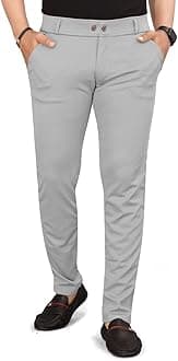 Men's Solid Slim Fit Stretchable Casual Wear Comfortable Formal Trousers Pants