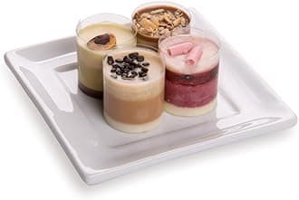 Restaurantware 3.5 Inch Appetizer Plates 10 Flat Square Plates - Glossy Finish Chip-Resistant White Porcelain Small Plates For Desserts Samples Or Tastings