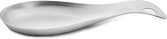 Cuisine Art Stainless Steel Spoon Rest Kitchen Tableware Spatula Holder Soup Utensil Cutlery Stand Shiny Silver