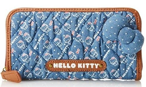 Hello Kitty Chambray With 3D Blue Bow Wallet