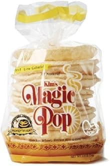 Kim's Magic Pop Honey Wheat Flavor 12-Pack: Freshly Popped Rice Cakes, Healthy Grain Snack, 0 Weight Watchers Point