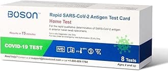 Rapid SARS-CoV-2 Antigen Test Card, FDA EUA Authorized OTC at-Home Self test, Results in 15 Minutes, Convenient and Comfortable to use 8 Tests