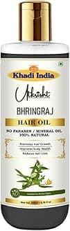 Khadi Utkrisht Bhringraj Hair Oil for Thicker, Healthier Hair | Ayurvedic Hair Treatment for Strong Roots & Shine