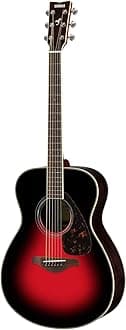 FS830 Small Body Solid Top Acoustic Guitar, Dusk Sun Red