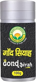 Basic Ayurveda Gond Siyah – 100g | Plant-Based Ayurvedic Remedy for Joint & Bone Pain | Black Gum Herbal Supplement for Mobility, Recovery & Overall Wellness