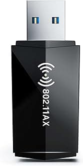 USB WiFi Adapter for PC Desktop - WiFi 6 AX1800Mbps 5GHz 2.4GHz USB 3.0 Wireless Wi-Fi Network Adapter for Desktop Computer Laptop with High Gain Wi-Fi Antenna Supports Win11/10