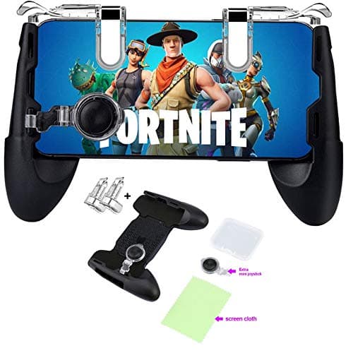 Mobile Game Controller for Fortnite & PUBG Compatible with iPhone/Android Phones 4.5"-6.5" Sensitive Shoot/Aim Triggers Mobile Joystick Gaming Grip Extra Mouse & Cleaning Cloth Included.