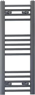 Myhomeware Anthracite Grey Heated Bathroom Towel Rail Radiator For Central Heating Elegant Designer In UK (400mm x 800mm (h))
