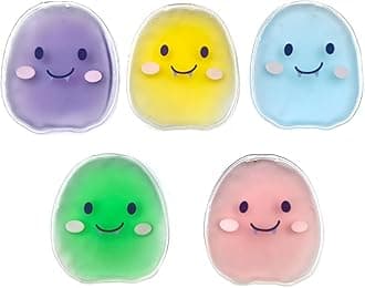 Boo Boo Hot Cold Ice Packs for Pain Relief, Lunch Bags Ice Packs, Reusable Gel Ice Pack for Kids Injuries, Fever, Wisdom Teeth, Tired Eyes, Headaches (5 Little Ghosts)