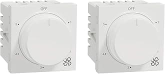 Unica Pure-5 Steps 360 Deg Fan Regulator, 2M, White (Pack of 2)