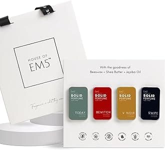 EM5™ Pack of 4 Solid Perfumes for Women | Travel & Pocket Friendly Cologne | Strong & Lasting Fragrance | Non-Greasy Perfume Cream | Gifting Set for Her