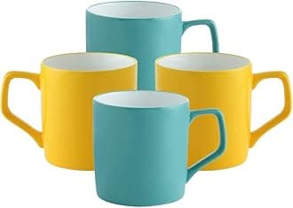 Ceramic Coffee Mugs - Set of 4, Multicolor, 230ml
