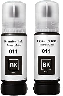 CANOFF 011 Black Compatible Refill Ink for Epson L8180 / L8160 Printer – Compatible Ink Bottle for Epson 011/012 Ink (Black 2)