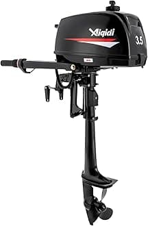 2 Stroke 3.5 HP Outboard Motor Engine Water Cooling System Heavy Duty Boat Engine Tiller Control 2.5KW 5000R/Min + Tool Bag For Fishing Aquaculture Outdoor Exploration