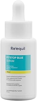 RE' EQUIL Pitstop Blue Copper Peptide Serum, Repairs Acne Scars & Pitted Marks, Evens Skin Tone & Reduces Blemishes, For All Skin Types, 25 Ml