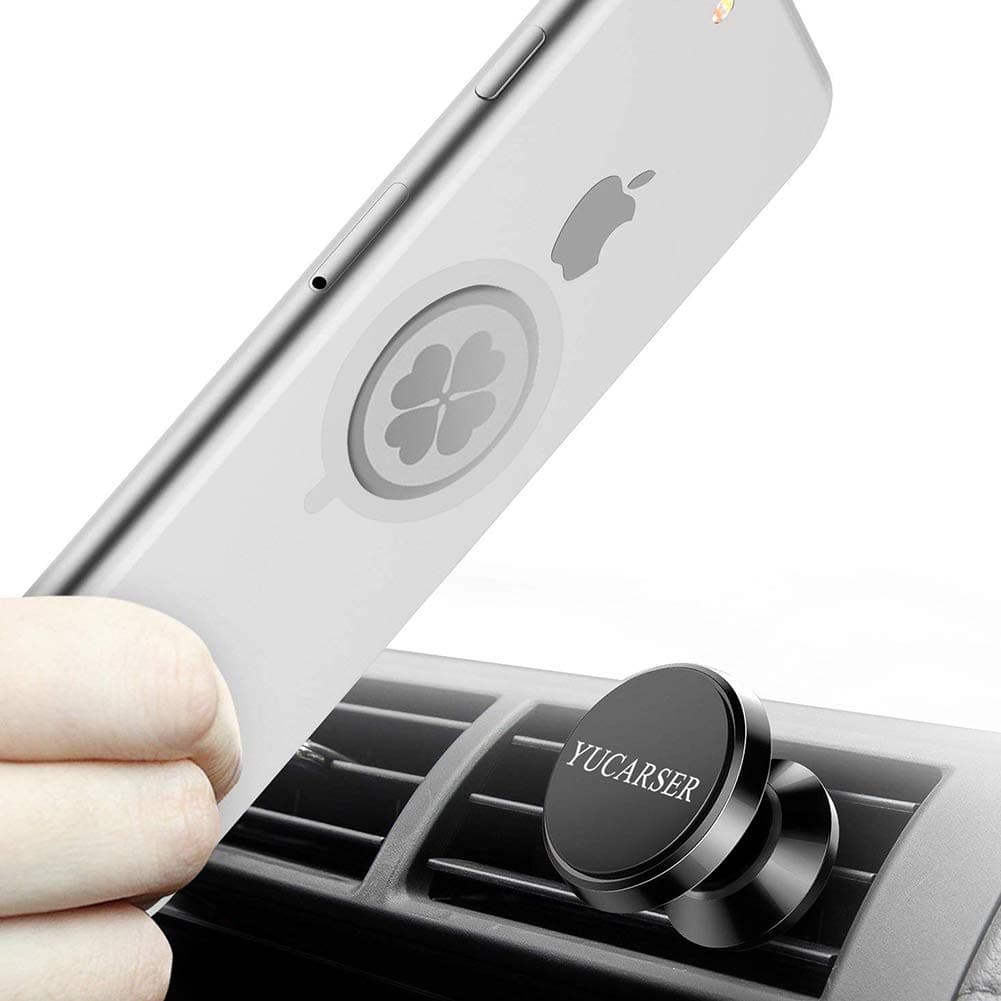 Magnetic Car Phone Mount with USB Sorting Function, 360 Rotation Air Vent Cell Phone Holder for Car, Compatible with Most Smartphones