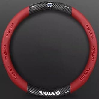 Car Steering Wheel Cover for Volvo XC40 XC 40, Anti-Slip Leather Steering Wheel Protector Breathable Interior Accessories,normal-C Red
