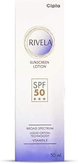 Rivela SPF50 Sunscreen Lotion, 50ml, High Sun Protection, Water Resistant, Suitable for All Skin Types and Ages