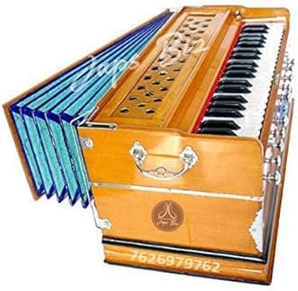 Harmonium 42 Key 9 Stopper Chudidaar Bellow Two Reed Bass Male 3.5 Octave Coupler Professional Indian Musical Instrument with Free Bag for Bhajan Kirtan Yoga Meditation