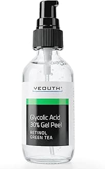 Glycolic Acid Peel for Face, At Home Exfoliator Aha 30% Glycolic Acid Face Peel with Retinol, Designed to Refresh & Smooth the Appearance of Skin 30ml