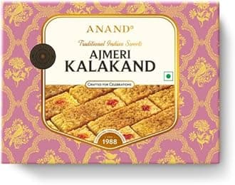 ANAND Ajmeri Kalakand 200gm Mithai Sweet Box, Soft, Flavorful, Made with Pure Ghee | Traditional Indian Sweets Gift for Any Occasion | Mouth-Watering Dessert or Authentic Indian Mithai (Pack of 2)