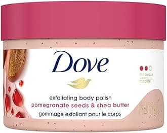 Dove Body Polish Exfoliating Scrub, Moisturizing Shea Butter and Pomegranate Seeds | Nourishes & Conditions Soft Skin | Sulphate Free, 298gm.