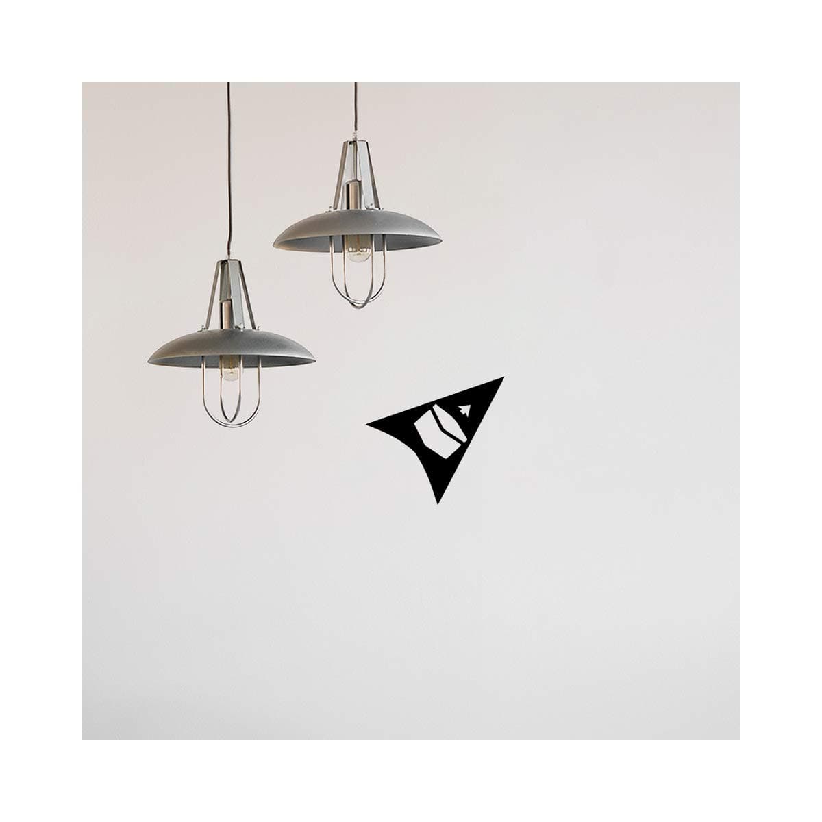 Qibla Direction Pointer (2pk) - Wall/Ceiling Decal Sticker (S005M) (Black)