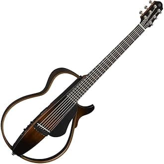 YamahaSLG200S TBS Steel String Silent Guitar with Hard Gig Bag, Tobacco Sunburst