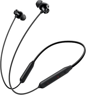 OnePlus Bullets Wireless Z2 ANC Bluetooth in Ear Earphones with Mic, 45dB Hybrid ANC, Bombastic Bass - 12.4 mm Drivers, 10 Mins Charge - 20 Hrs Music, 28 Hrs Battery (Booming Black)