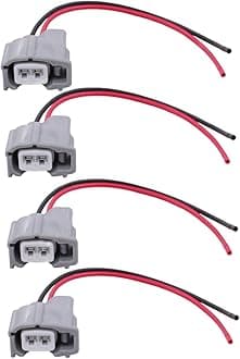 MOTOKU Set of 4 Fuel Injector Wiring Harness Connector Pigtails for Toyota Camry Avalon Corolla Celica Highlander Matrix Prius RAV4 Sienna Tacoma Venza